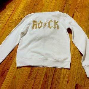 Preppy white zip-up hoodie